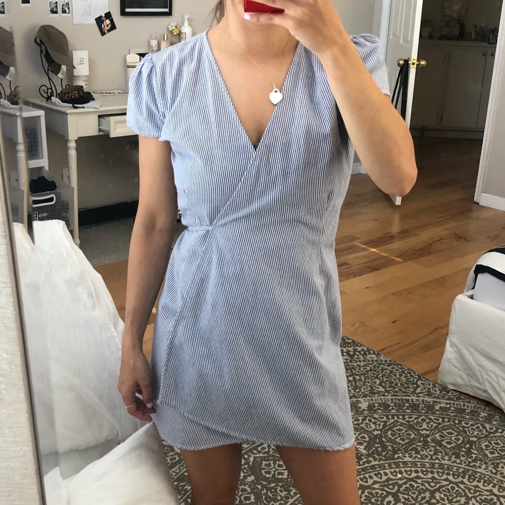 Brandy Melville Robbie Dress blue/white stripe